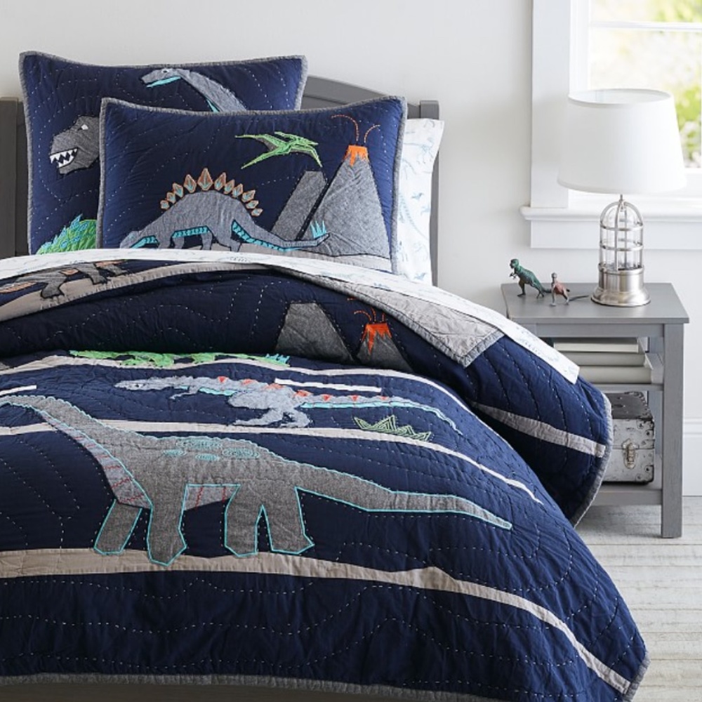 Pottery Barn Dinosaur Quilt, Standard Sham, Sheets